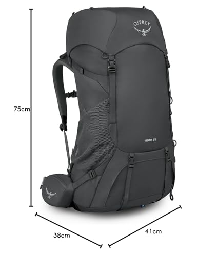 Osprey Rook Men's Backpack, 65L, Dark Charcoal/Silver Lining, O/S