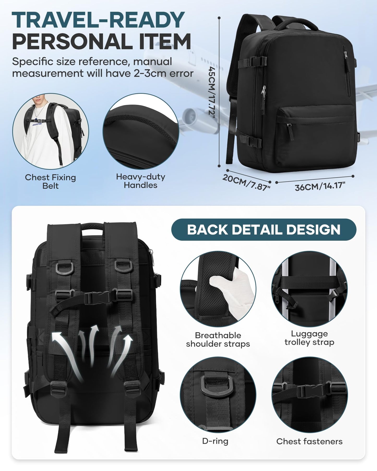 Vacuum Storage Travel Backpack with Air Pump - Waterproof Carry-On with Compression System