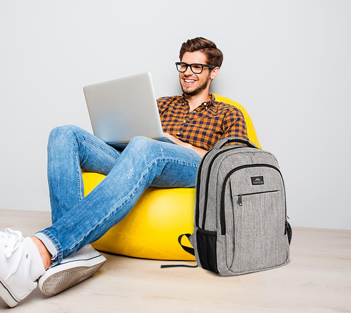 MATEIN Travel Laptop Backpack - Anti-Theft & Water Resistant with USB Charging Port