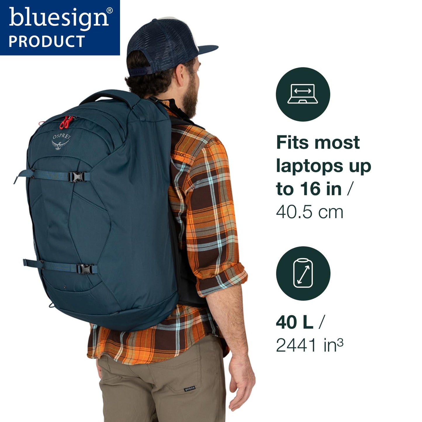 Osprey Farpoint Men's Travel Pack, 40L, Gopher Green, O/S