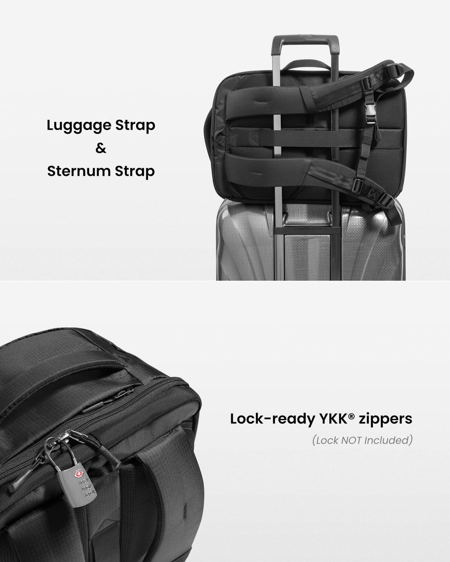 tomtoc Travel Backpack 40L, TSA Friendly Flight Approved Carry on Luggage Hand Water-resistant Lightweight Business Rucksack, Durable Large Weekender Bag Daypack Fits 17.3 Inch Laptop