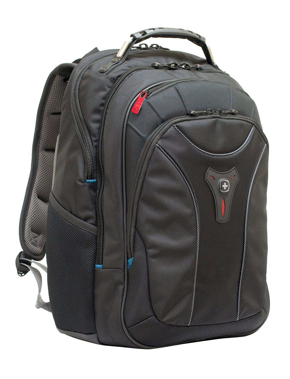 Wenger Carbon 30 Litre Laptop Backpack with Carrying Handle, Padded Shoulder Straps, 17 Inch Laptop Sleeve, For Work, School, Travel, Black, 600637