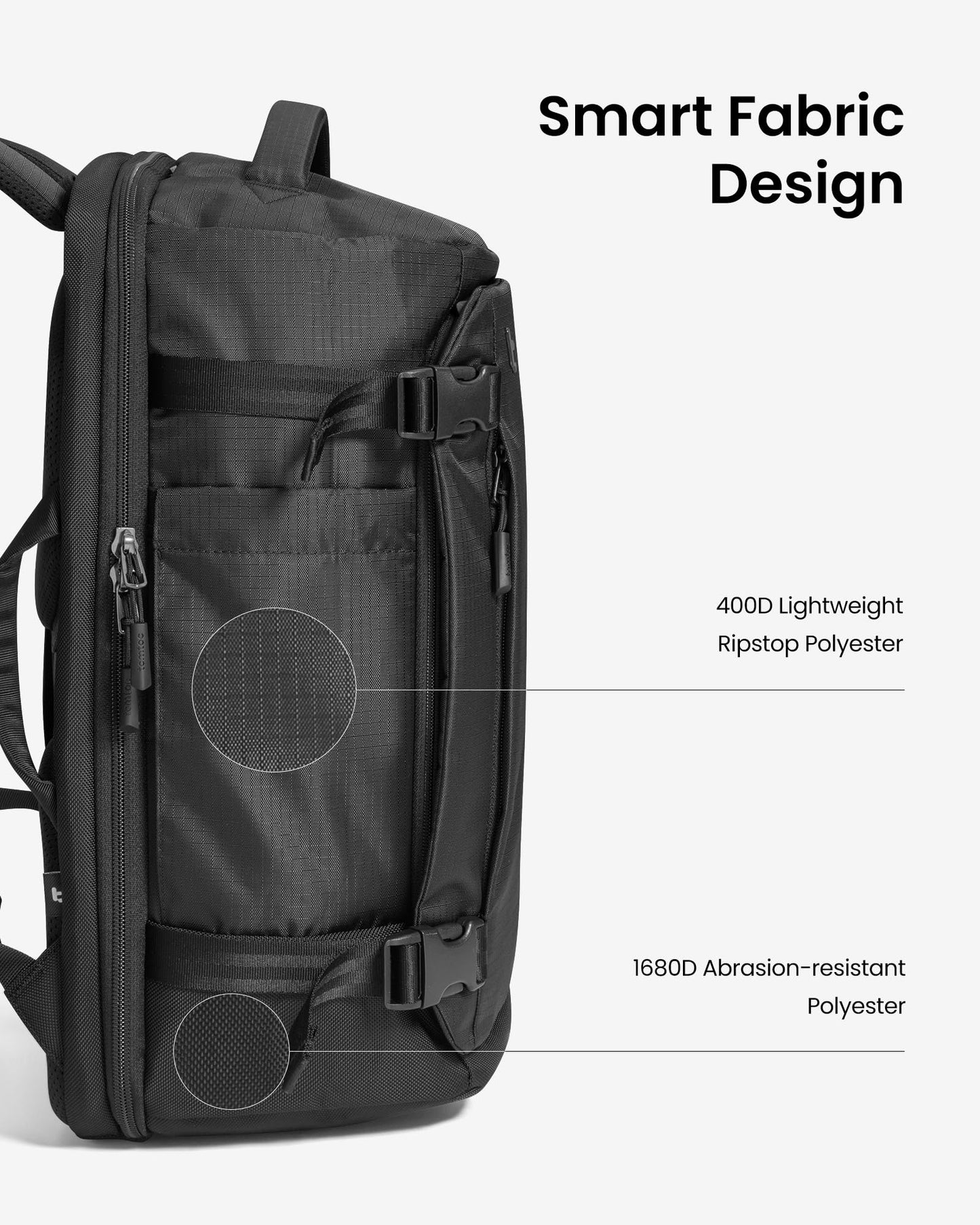 tomtoc Travel Backpack 40L, TSA Friendly Flight Approved Carry on Luggage Hand Water-resistant Lightweight Business Rucksack, Durable Large Weekender Bag Daypack Fits 17.3 Inch Laptop