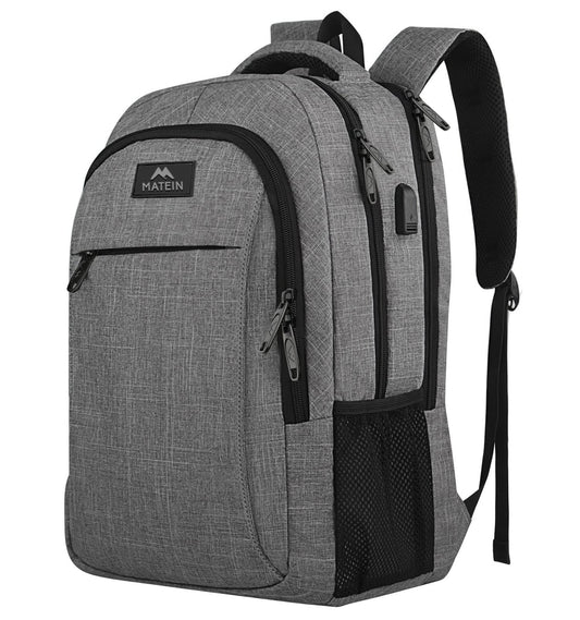 MATEIN Travel Laptop Backpack - Anti-Theft & Water Resistant with USB Charging Port