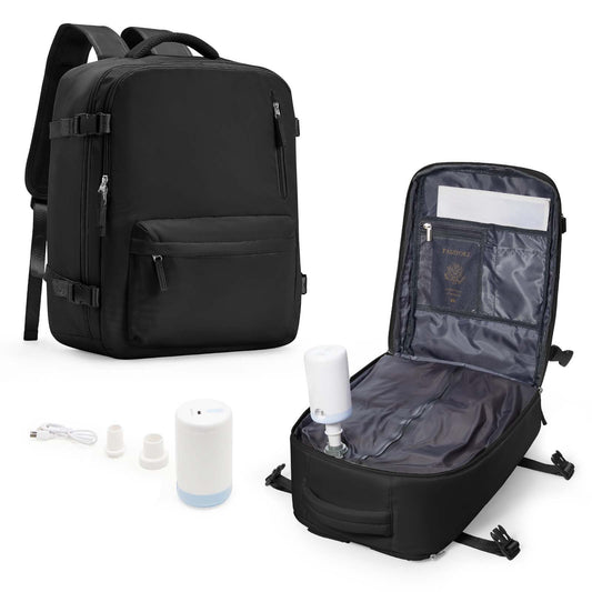 Vacuum Storage Travel Backpack with Air Pump - Waterproof Carry-On with Compression System