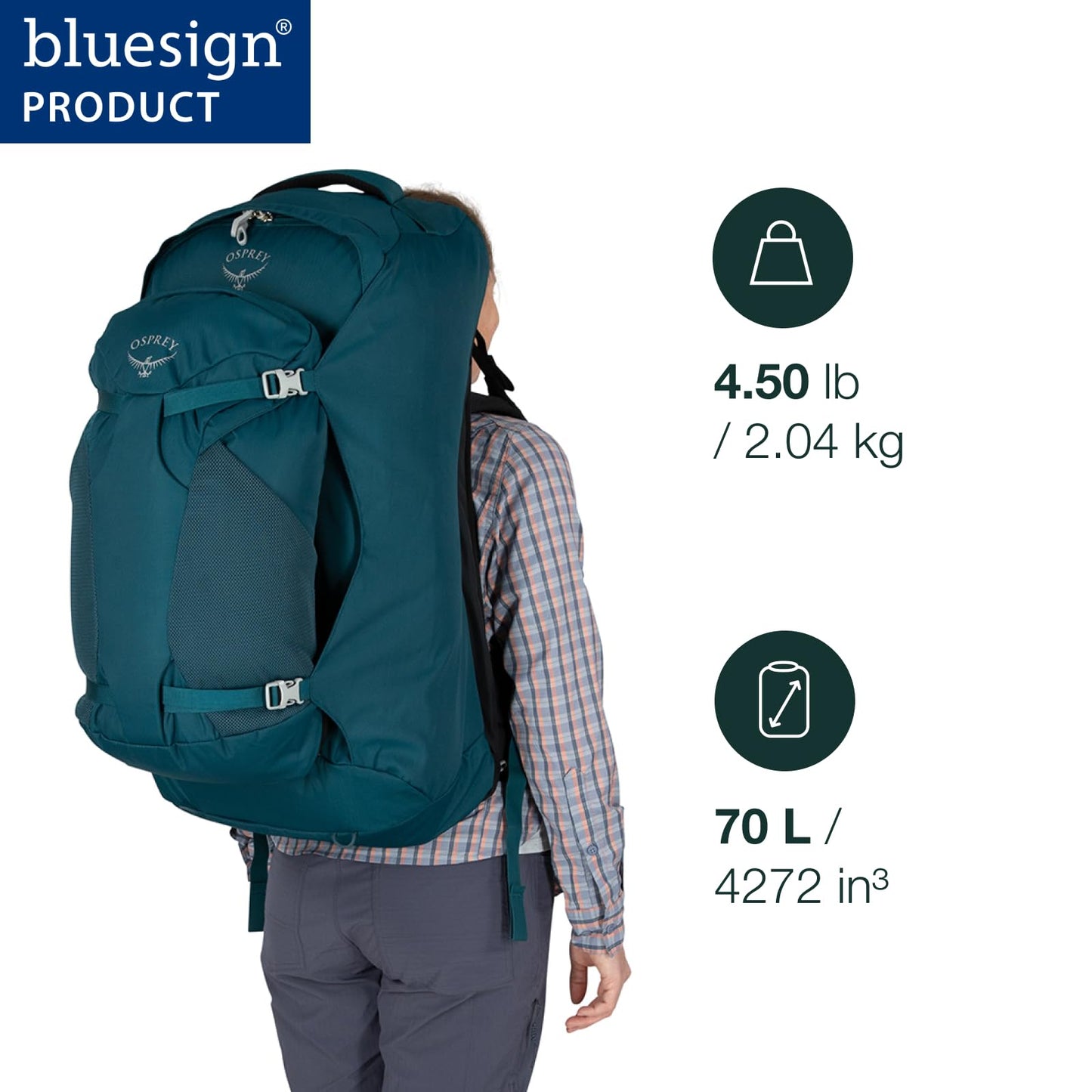 Osprey Fairview Women's Travel Pack, 70L, Night Jungle Blue, O/S