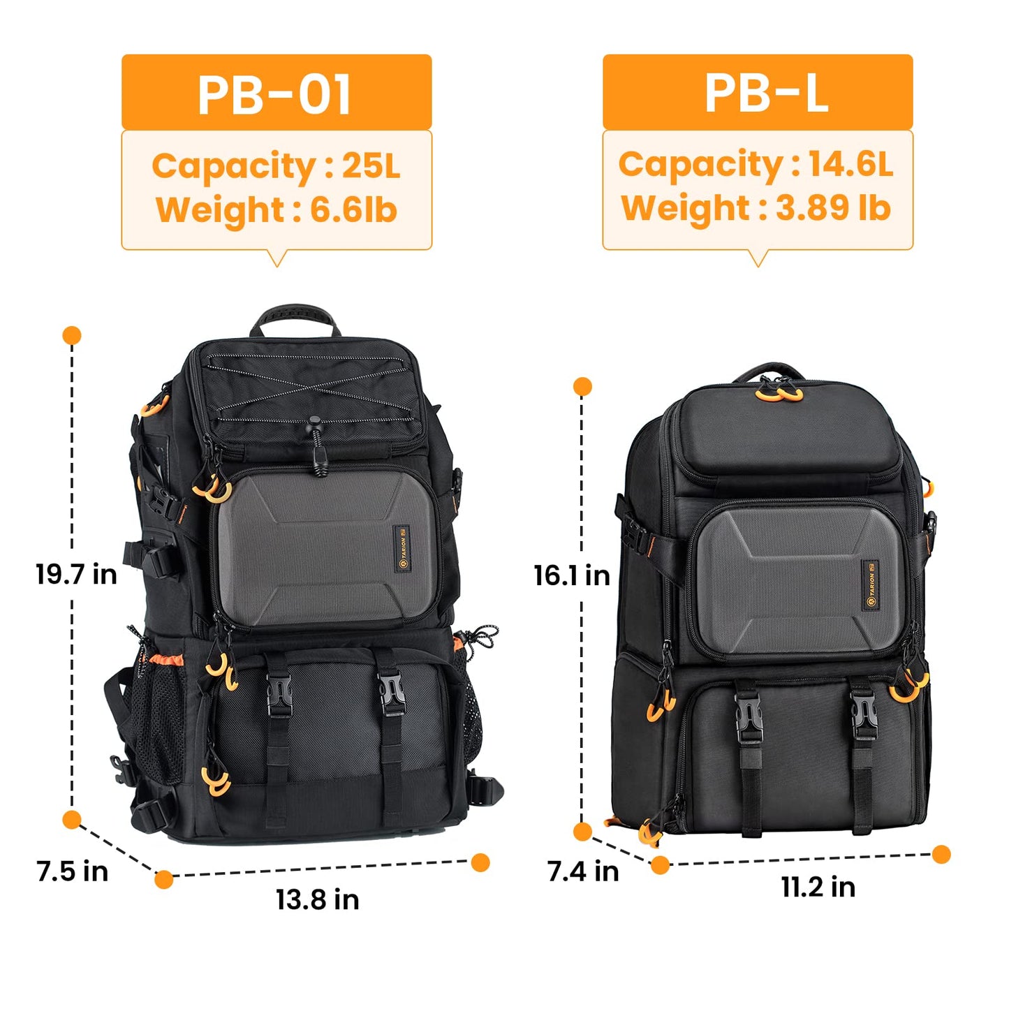 TARION 2 Bags in 1 Extra Large Camera Backpack Large with 15.6" Laptop Compartment Waterproof Rain Cover for Travel Hiking - Multi-Function DSLR Bag with Associate Single Shoulder Bag Case PB01